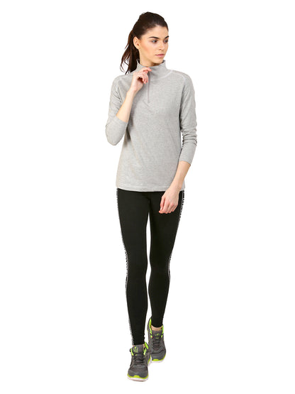 Appulse Women's 1/4 Zip High Neck Raglan T-Shirt | Women | Premium Cotton | Activewear | Athleisure