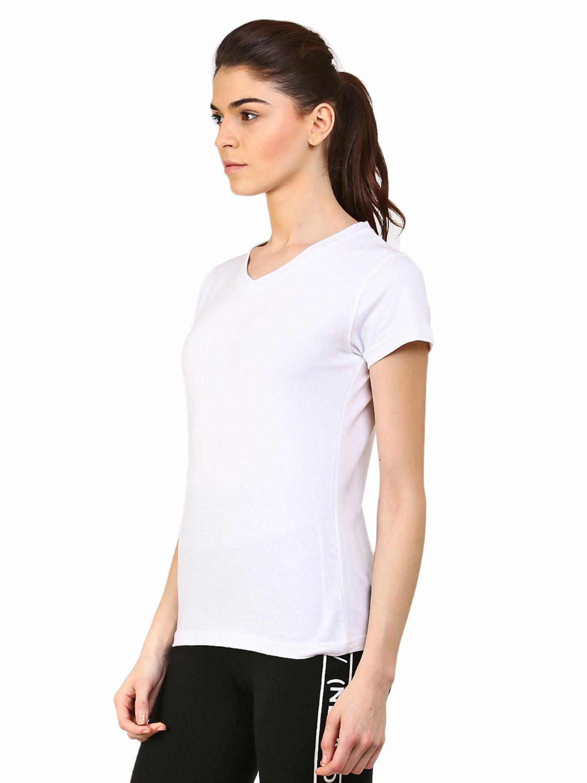 Ap'pulse Women's Short Sleeve V neck Tshirt