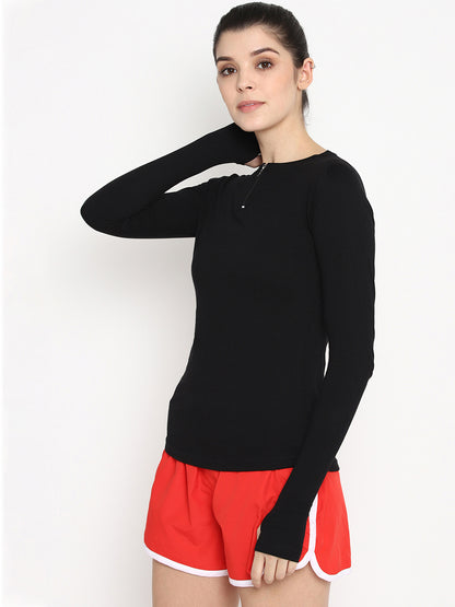 Appulse Women's Round Neck Zipper Long Sleeve T-Shirt | Women | Premium Cotton | Activewear | Athleisure