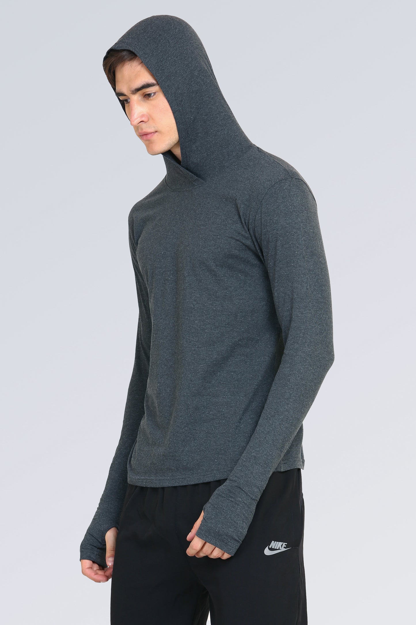 Ap'pulse Men's Hooded Thumbopen Tshirt