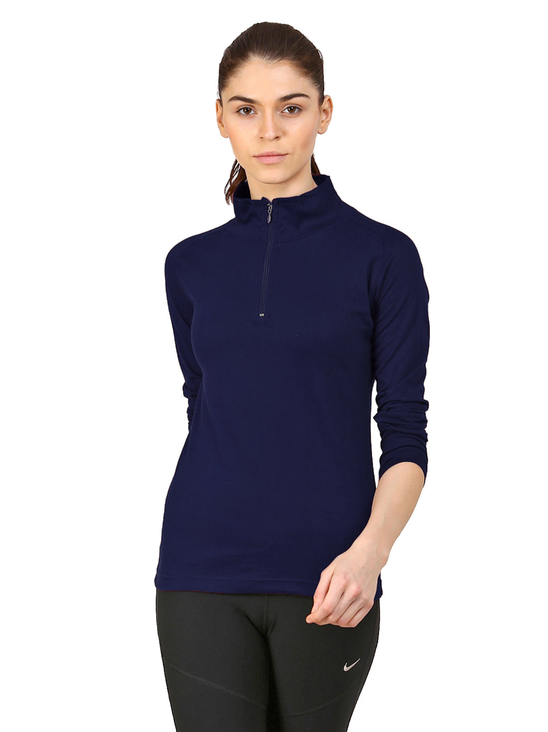 Ap'pulse Women's 1/4 Zip Hineck Raglan Tshirt