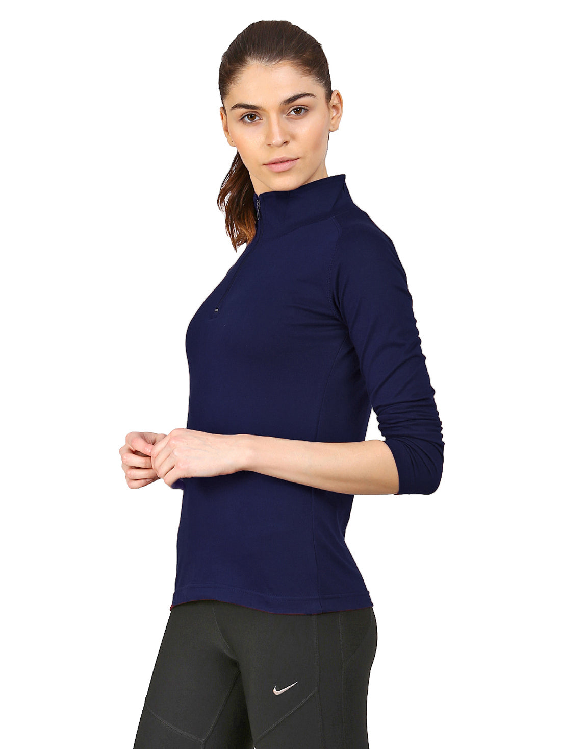 Ap'pulse Women's 1/4 Zip Hineck Raglan Tshirt