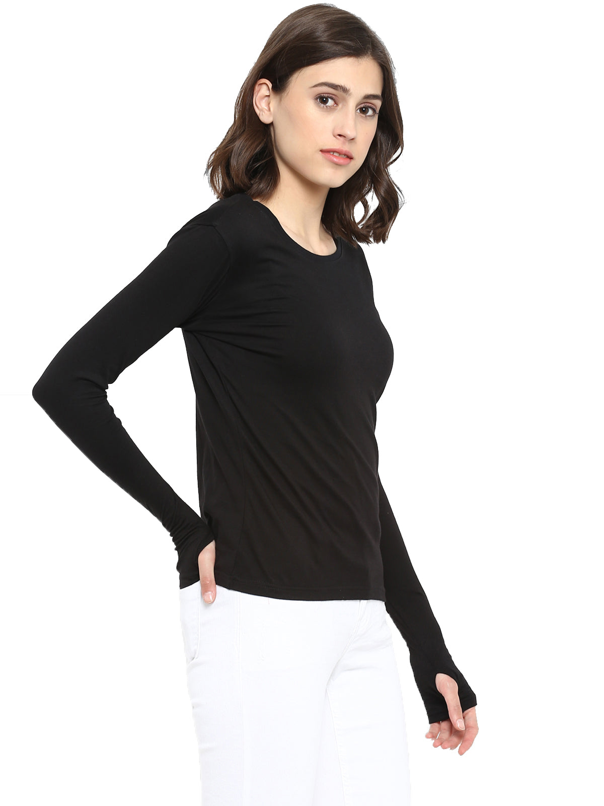 Ap'pulse Women's Long Sleeve Thumbopen Tshirt