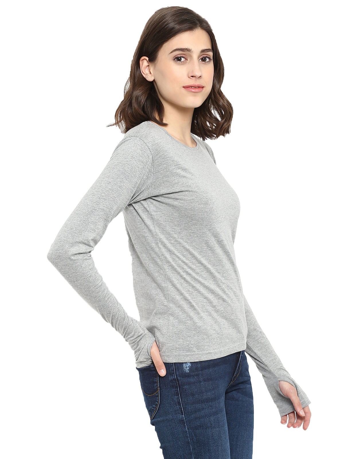 Ap'pulse Women's Long Sleeve Thumbopen Tshirt