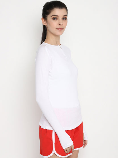 Appulse Women's Round Neck Zipper Long Sleeve T-Shirt | Women | Premium Cotton | Activewear | Athleisure