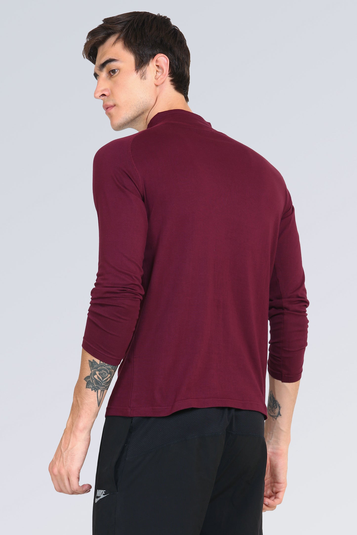 Ap'pulse Men's 1/4 Hineck Zipper Raglan Tshirt