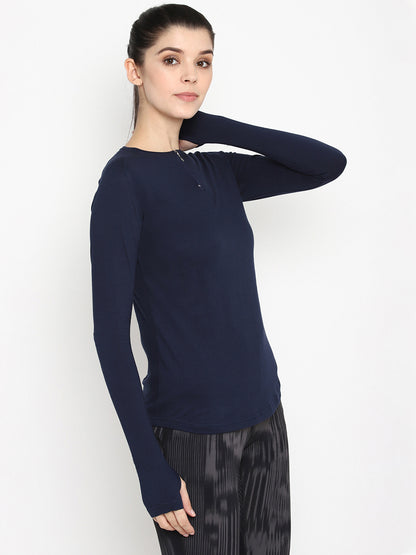 Appulse Women's Round Neck Zipper Long Sleeve T-Shirt | Women | Premium Cotton | Activewear | Athleisure