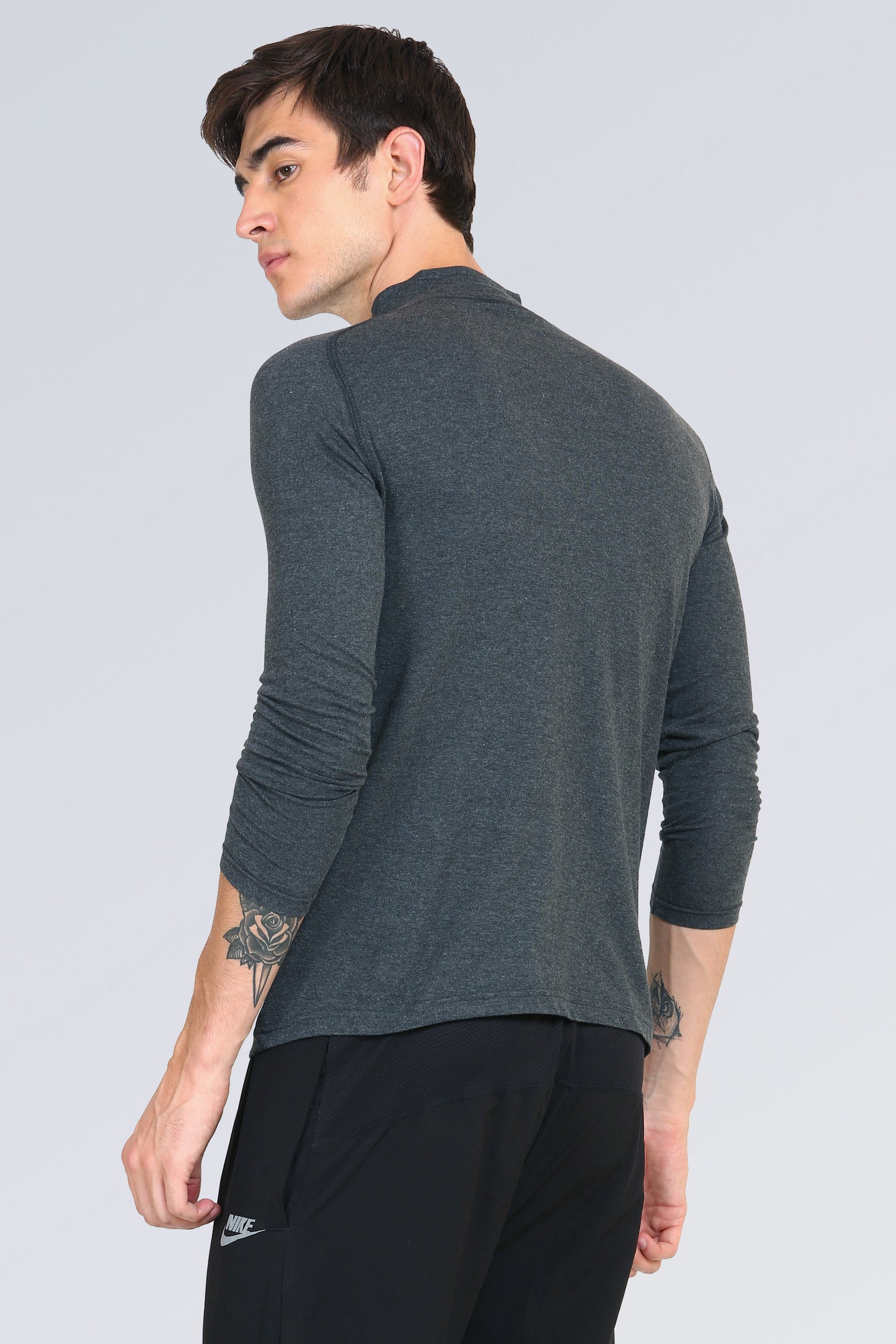 Ap'pulse Men's 1/4 Hineck Zipper Raglan Tshirt