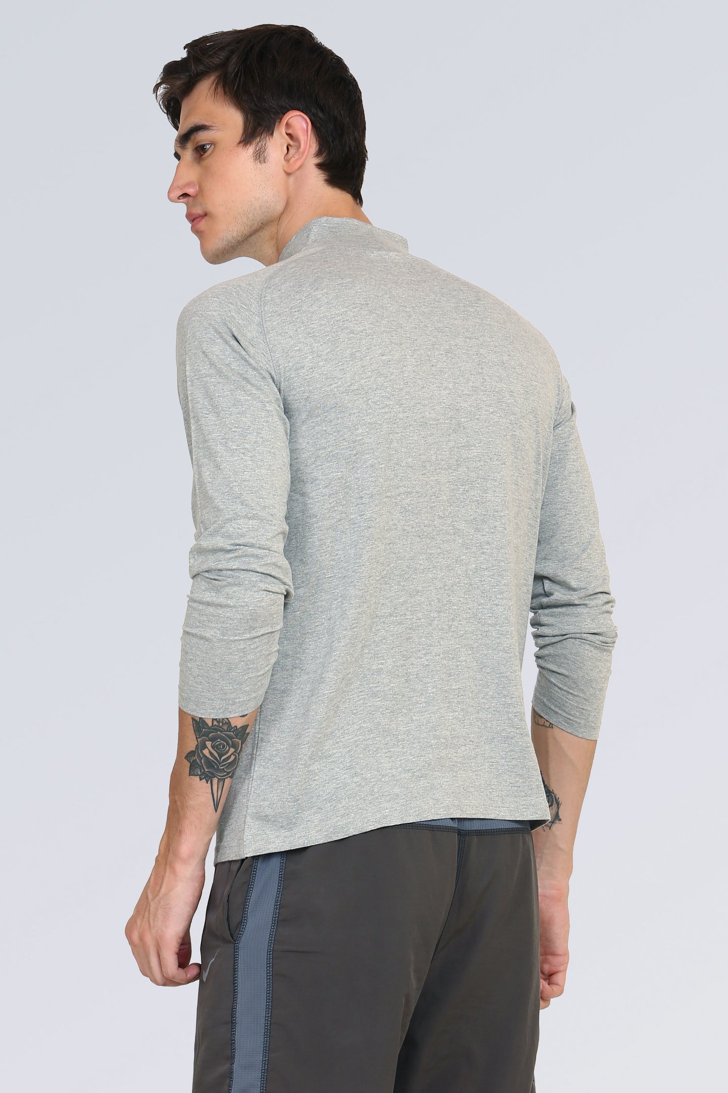 Ap'pulse Men's 1/4 Hineck Zipper Raglan Tshirt