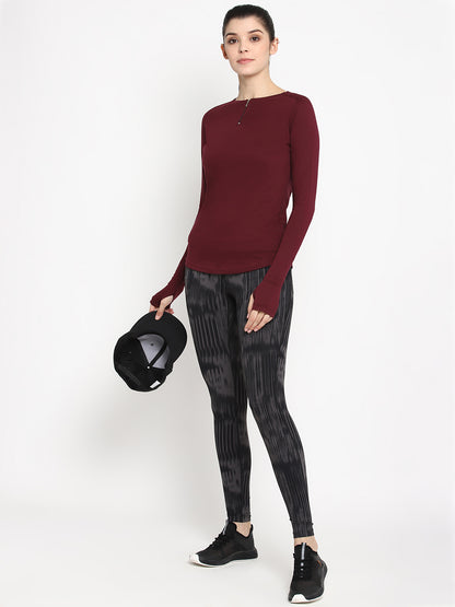 Appulse Women's Round Neck Zipper Long Sleeve T-Shirt | Women | Premium Cotton | Activewear | Athleisure