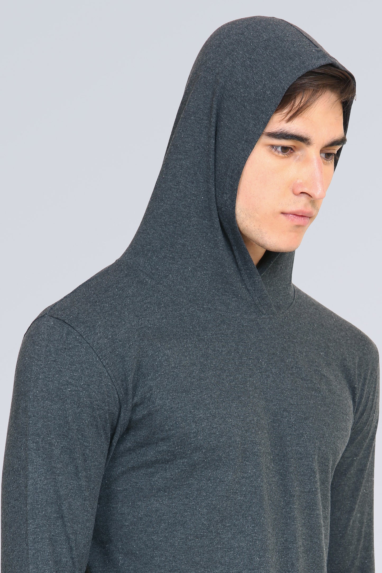 Ap'pulse Men's Hooded Thumbopen Tshirt