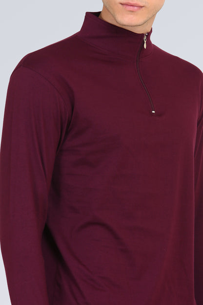 Appulse Men's 1/4 High Neck Zipper Thumb Hole T-Shirt | Men | Premium Cotton | Activewear | Athleisure