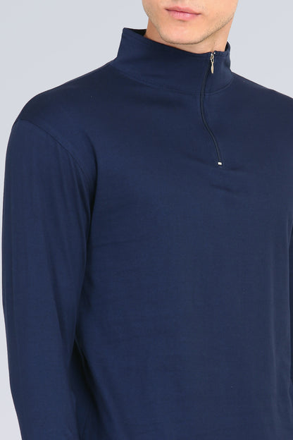 Appulse Men's 1/4 High Neck Zipper Thumb Hole T-Shirt | Men | Premium Cotton | Activewear | Athleisure