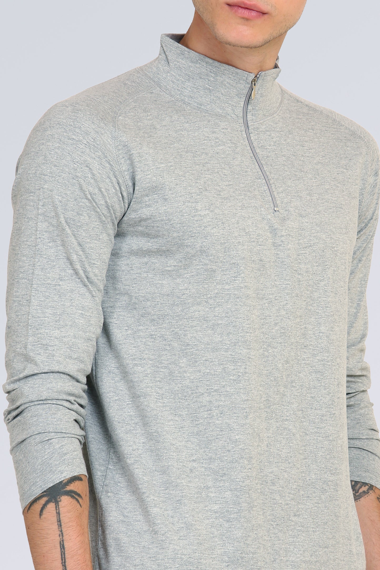 Ap'pulse Men's 1/4 Hineck Zipper Raglan Tshirt