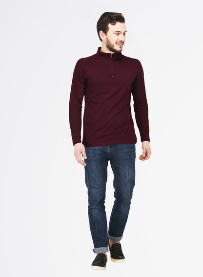 Appulse Men's 1/4 High Neck Zipper Raglan T-Shirt | Men | Premium Cotton | Activewear | Athleisure
