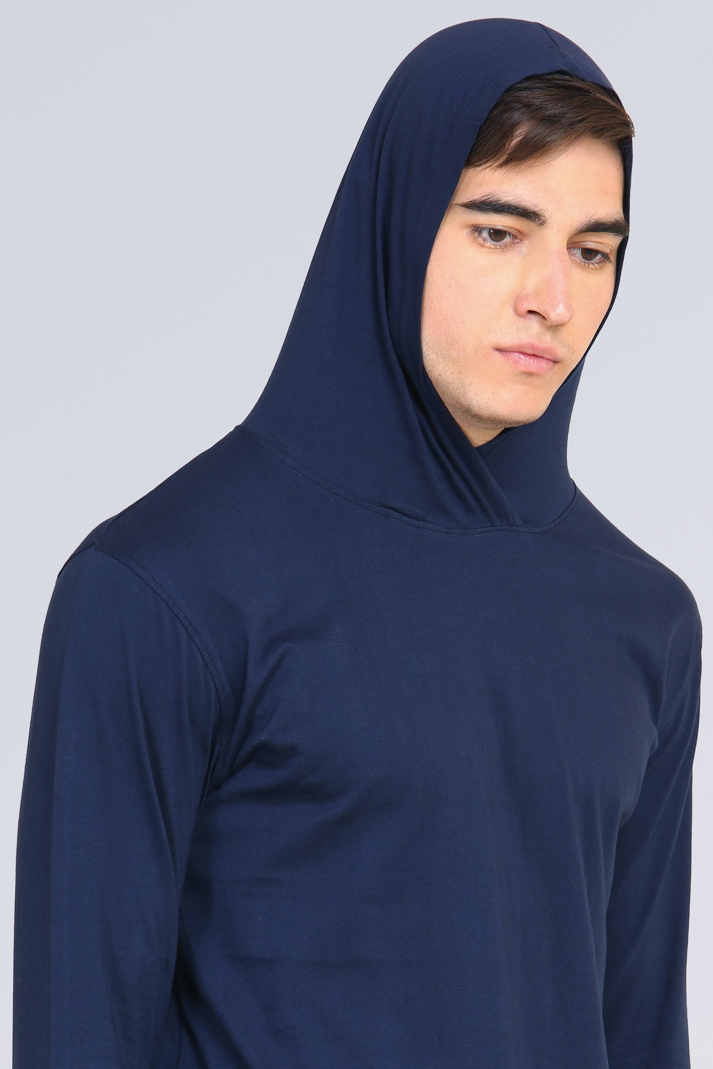 Ap'pulse Men's Hooded Thumbopen Tshirt