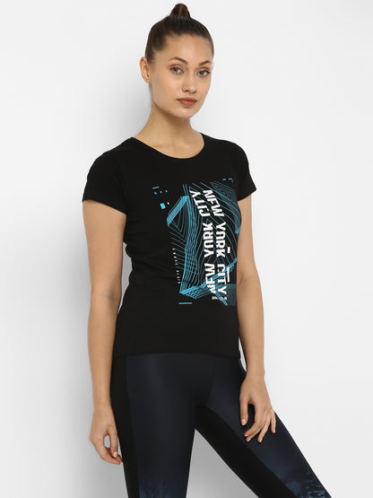 Appulse Women's Printed Sport T-Shirt | Women | Premium Cotton | Activewear | Athleisure