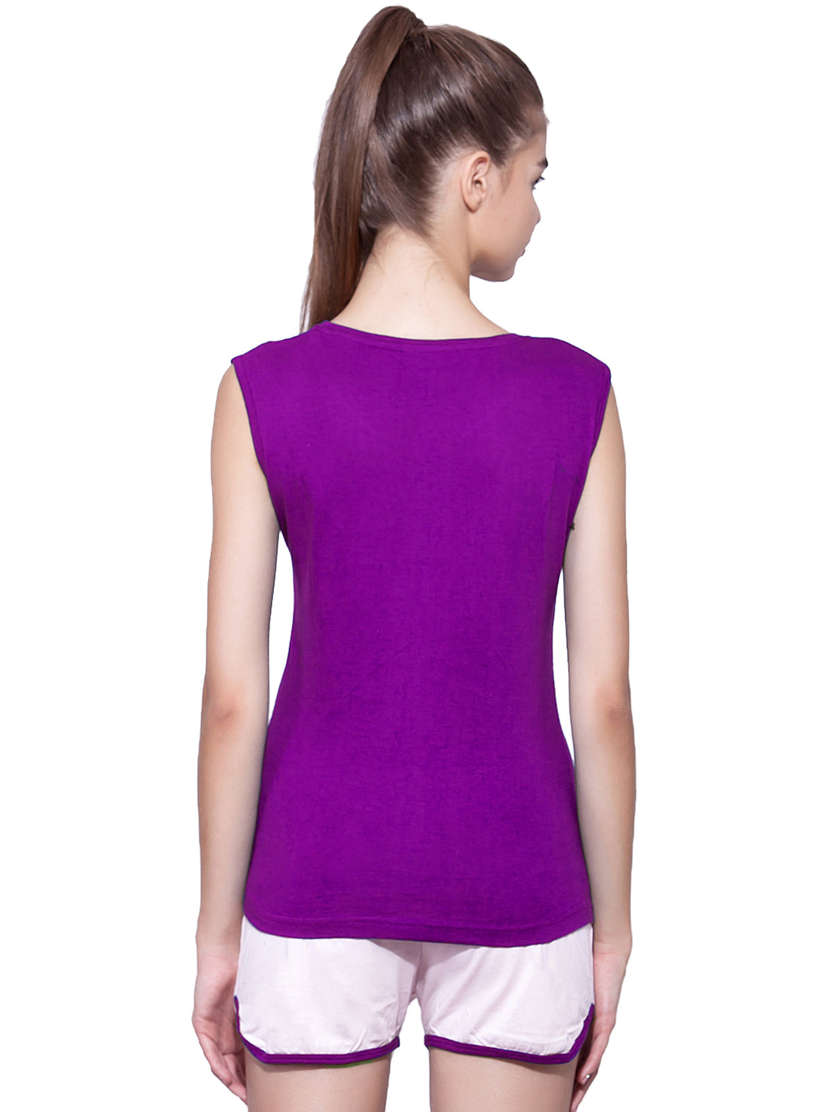 Ap'pulse Women's Sleeveless Henley Tshirt