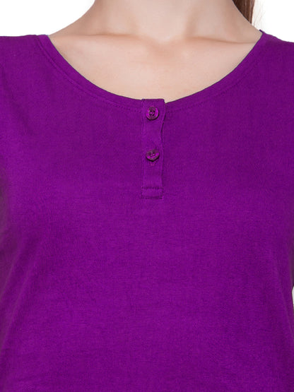 Appulse Women's Sleeveless Henley T-Shirt | Women | Premium Cotton | Activewear | Athleisure