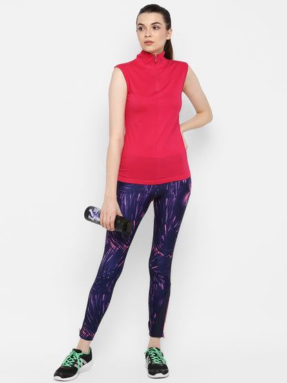Appulse Women's Sleeveless 1/4 Zip Hi Neck T-Shirt | Women | Premium Cotton | Activewear | Athleisure