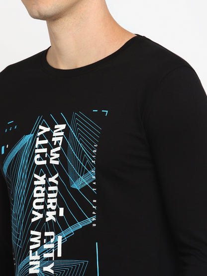 Appulse Men's Round Neck Long Sleeve Printed T-Shirt | Men | Premium Cotton | Activewear | Athleisure