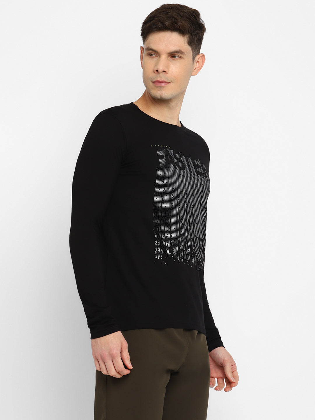 Ap'pulse Men's Round Neck Long Sleeve Printed Tshirt