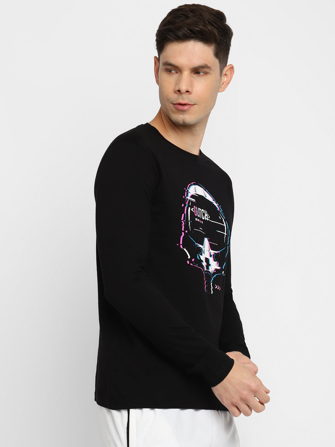 Ap'pulse Men's Round Neck Long Sleeve Printed Tshirt