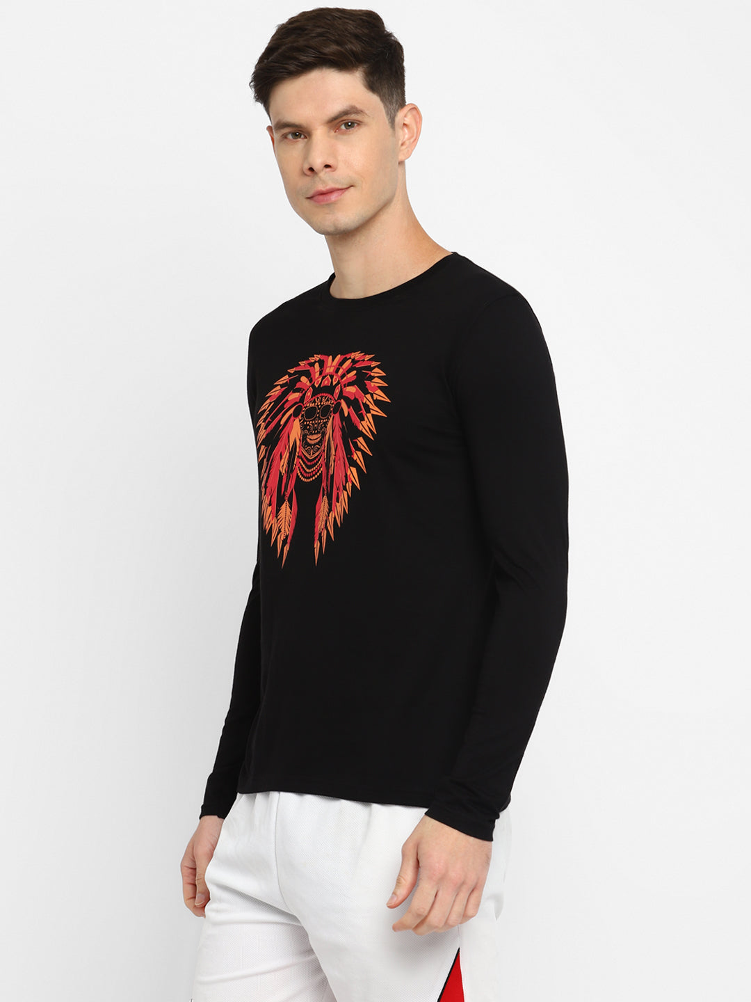 Ap'pulse Men's Round Neck Long Sleeve Printed Tshirt