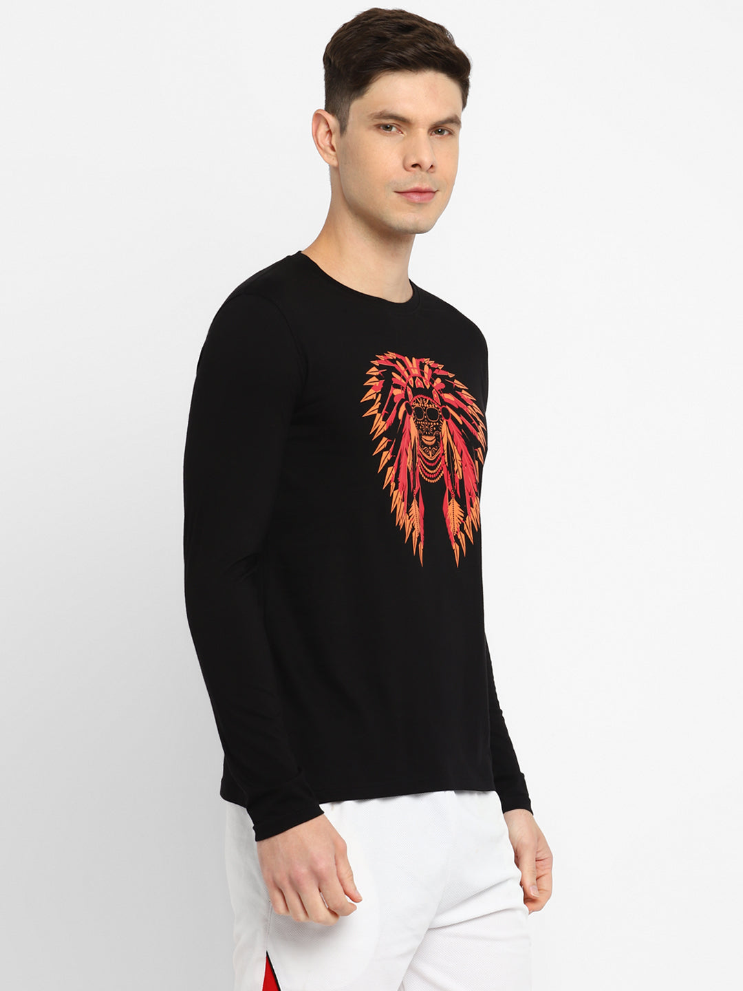 Ap'pulse Men's Round Neck Long Sleeve Printed Tshirt