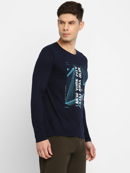Appulse Men's Round Neck Long Sleeve Printed T-Shirt | Men | Premium Cotton | Activewear | Athleisure