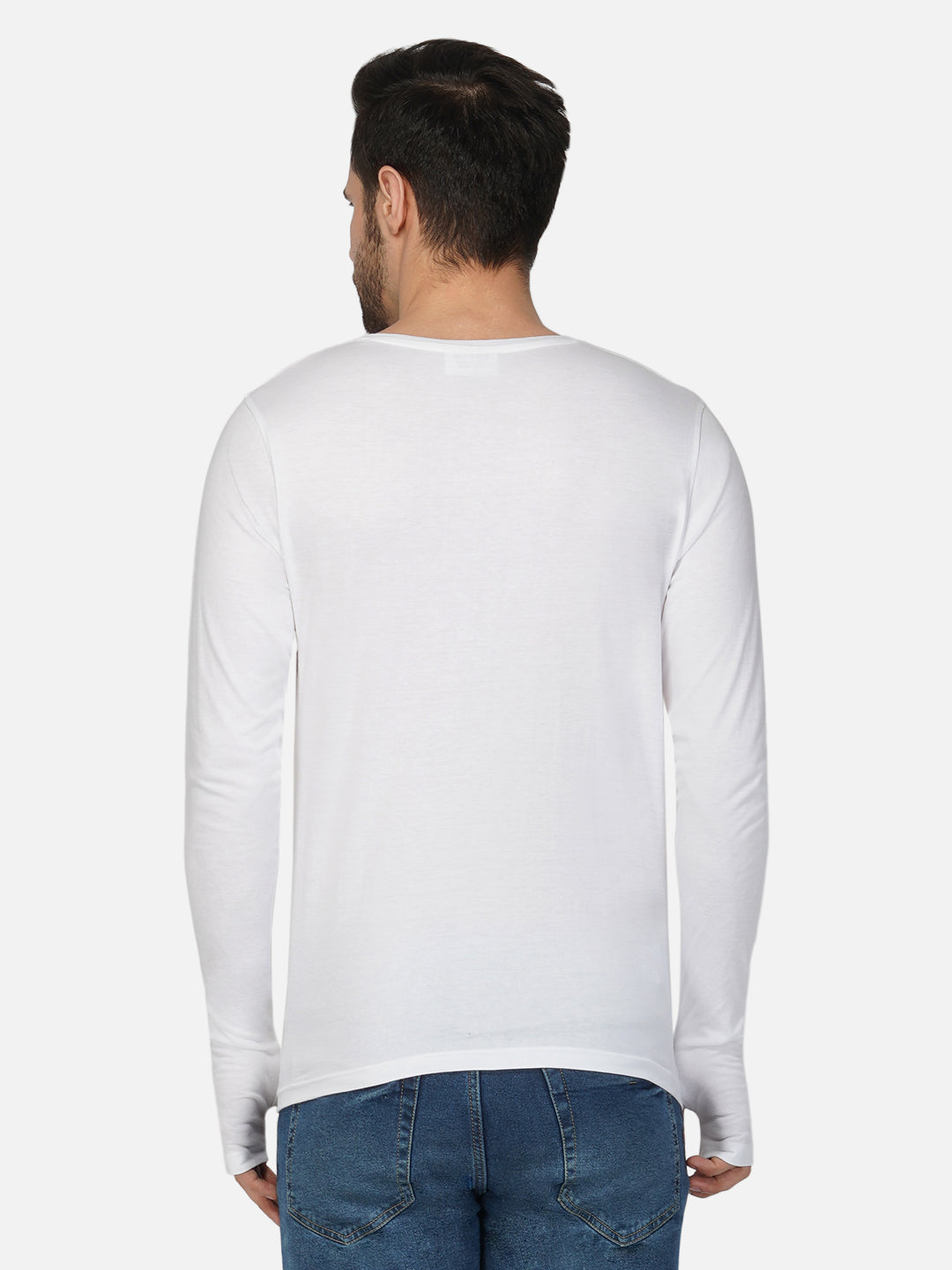 Ap'pulse Men's Round Neck Long Sleeve Thumbopen Tshirt