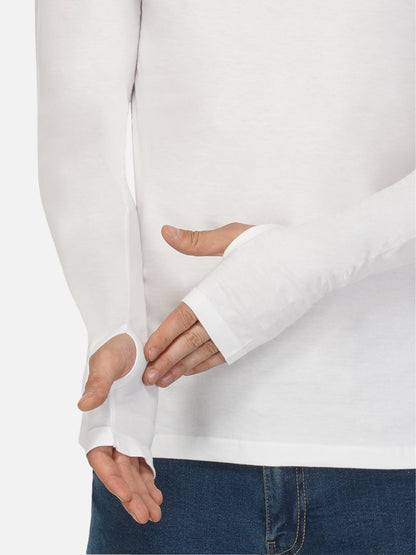 Appulse Men's Round Neck Long Sleeve Thumb Hole T-Shirt | Men | Premium Cotton | Activewear | Athleisure