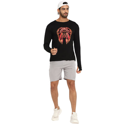 Appulse Men's Printed Long Sleeve Thumb Hole Round Neck T-Shirt | Men | Premium Cotton | Activewear | Athleisure