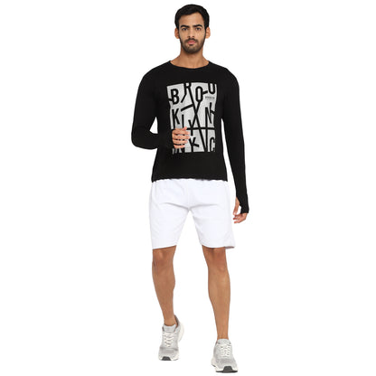 Appulse Men's Printed Long Sleeve Thumb Hole Round Neck T-Shirt | Men | Premium Cotton | Activewear | Athleisure