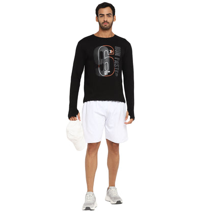 Appulse Men's Printed Long Sleeve Thumb Hole Round Neck T-Shirt | Men | Premium Cotton | Activewear | Athleisure