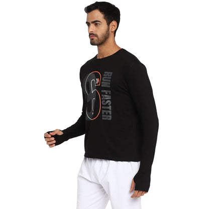 Appulse Men's Printed Long Sleeve Thumb Hole Round Neck T-Shirt | Men | Premium Cotton | Activewear | Athleisure