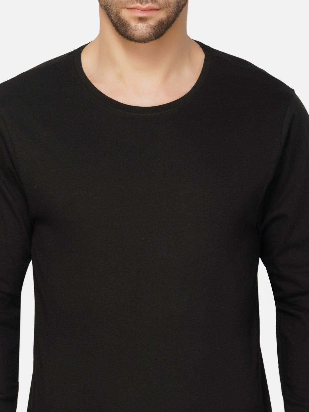 Ap'pulse Men's Round Neck Long Sleeve Thumbopen Tshirt