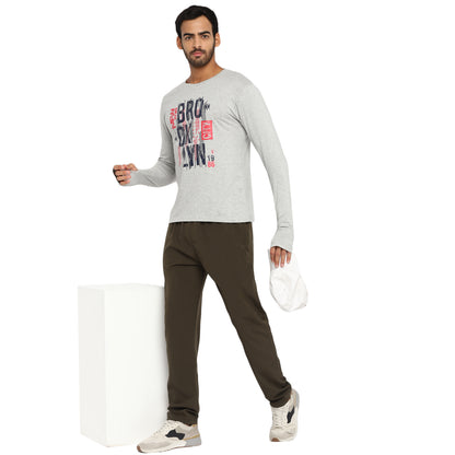 Appulse Men's Printed Long Sleeve Thumb Hole Round Neck T-Shirt | Men | Premium Cotton | Activewear | Athleisure