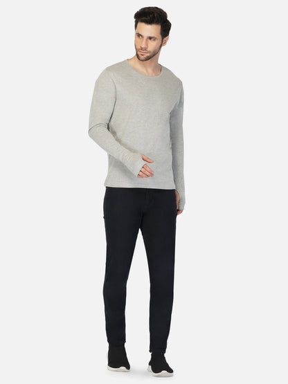 Appulse Men's Round Neck Long Sleeve Thumb Hole T-Shirt | Men | Premium Cotton | Activewear | Athleisure