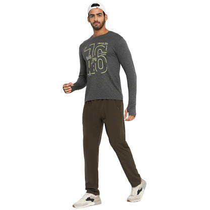 Appulse Men's Printed Long Sleeve Thumb Hole Round Neck T-Shirt | Men | Premium Cotton | Activewear | Athleisure