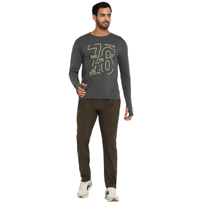 Appulse Men's Printed Long Sleeve Thumb Hole Round Neck T-Shirt | Men | Premium Cotton | Activewear | Athleisure