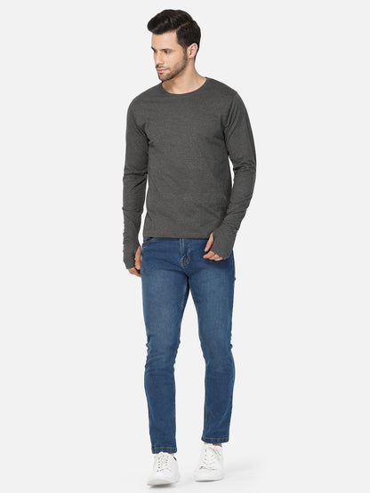 Appulse Men's Round Neck Long Sleeve Thumb Hole T-Shirt | Men | Premium Cotton | Activewear | Athleisure