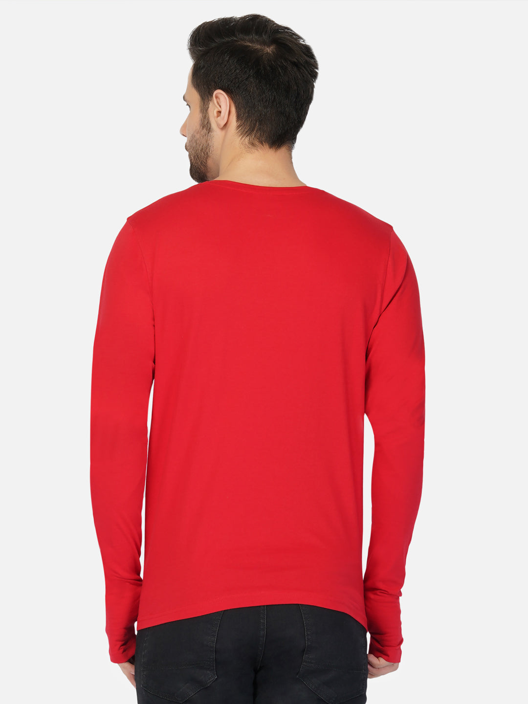 Ap'pulse Men's Round Neck Long Sleeve Thumbopen Tshirt