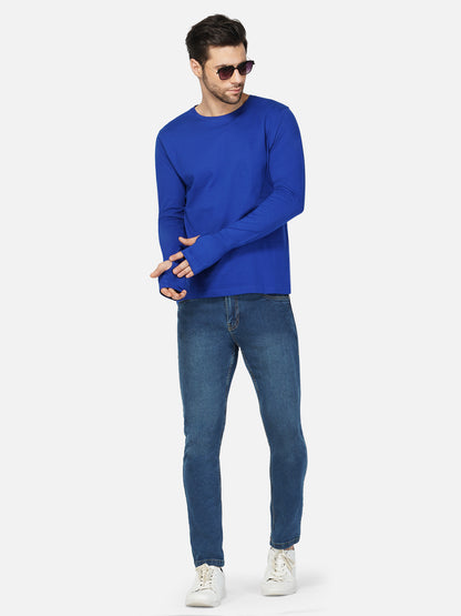 Appulse Men's Round Neck Long Sleeve Thumb Hole T-Shirt | Men | Premium Cotton | Activewear | Athleisure