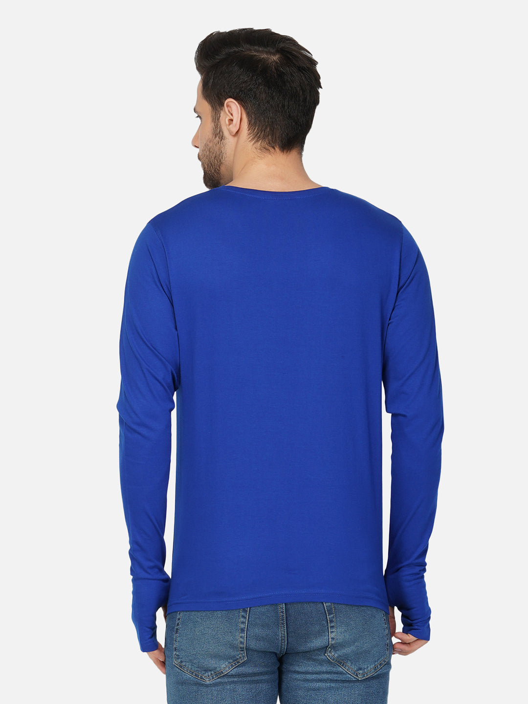 Ap'pulse Men's Round Neck Long Sleeve Thumbopen Tshirt