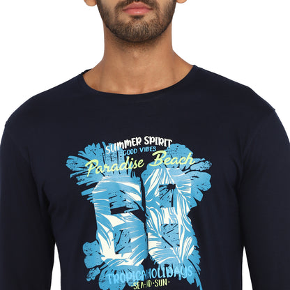 Appulse Men's Printed Long Sleeve Thumb Hole Round Neck T-Shirt | Men | Premium Cotton | Activewear | Athleisure
