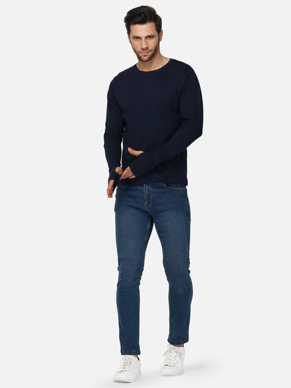 Appulse Men's Round Neck Long Sleeve Thumb Hole T-Shirt | Men | Premium Cotton | Activewear | Athleisure