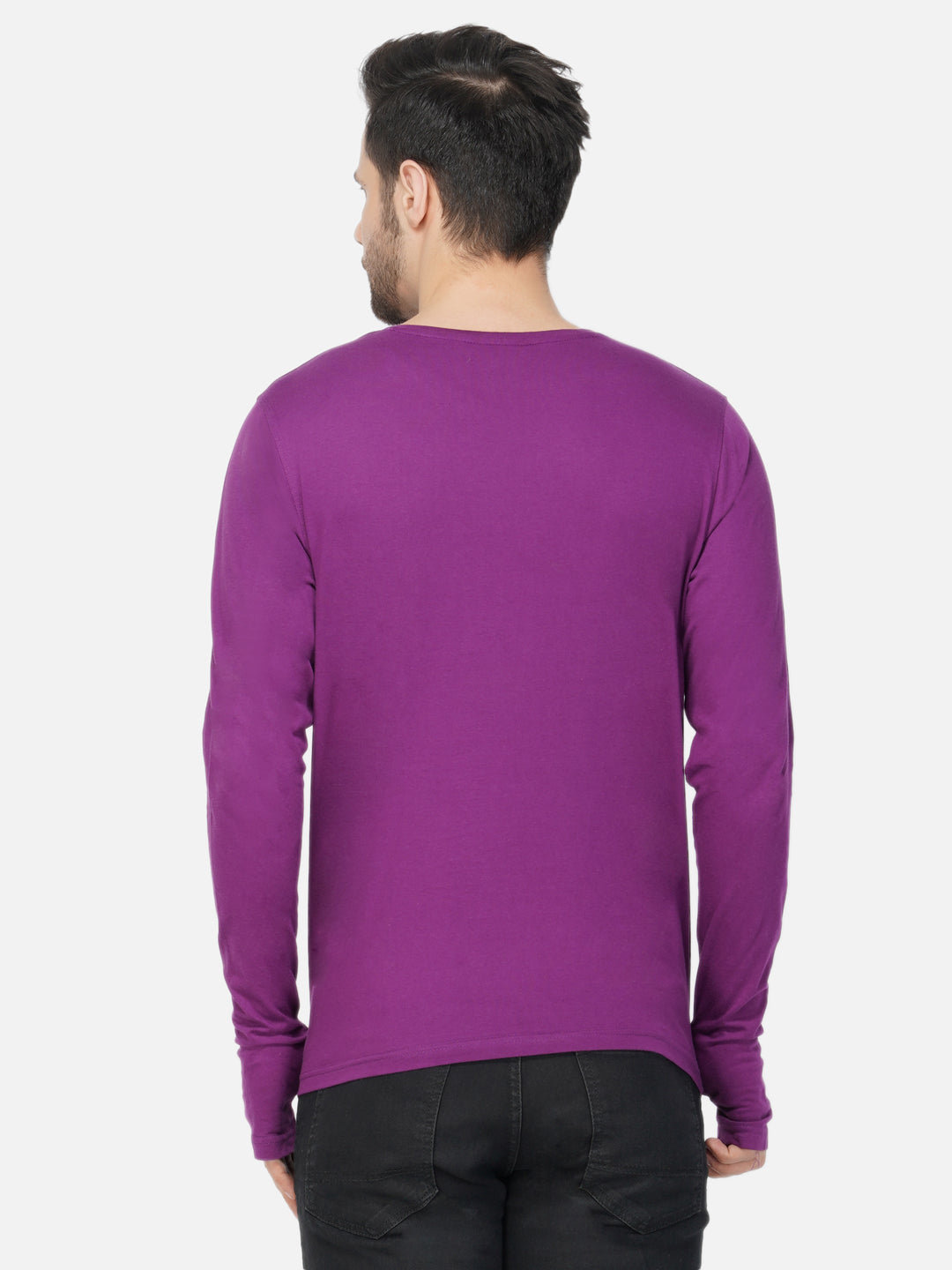 Ap'pulse Men's Round Neck Long Sleeve Thumbopen Tshirt