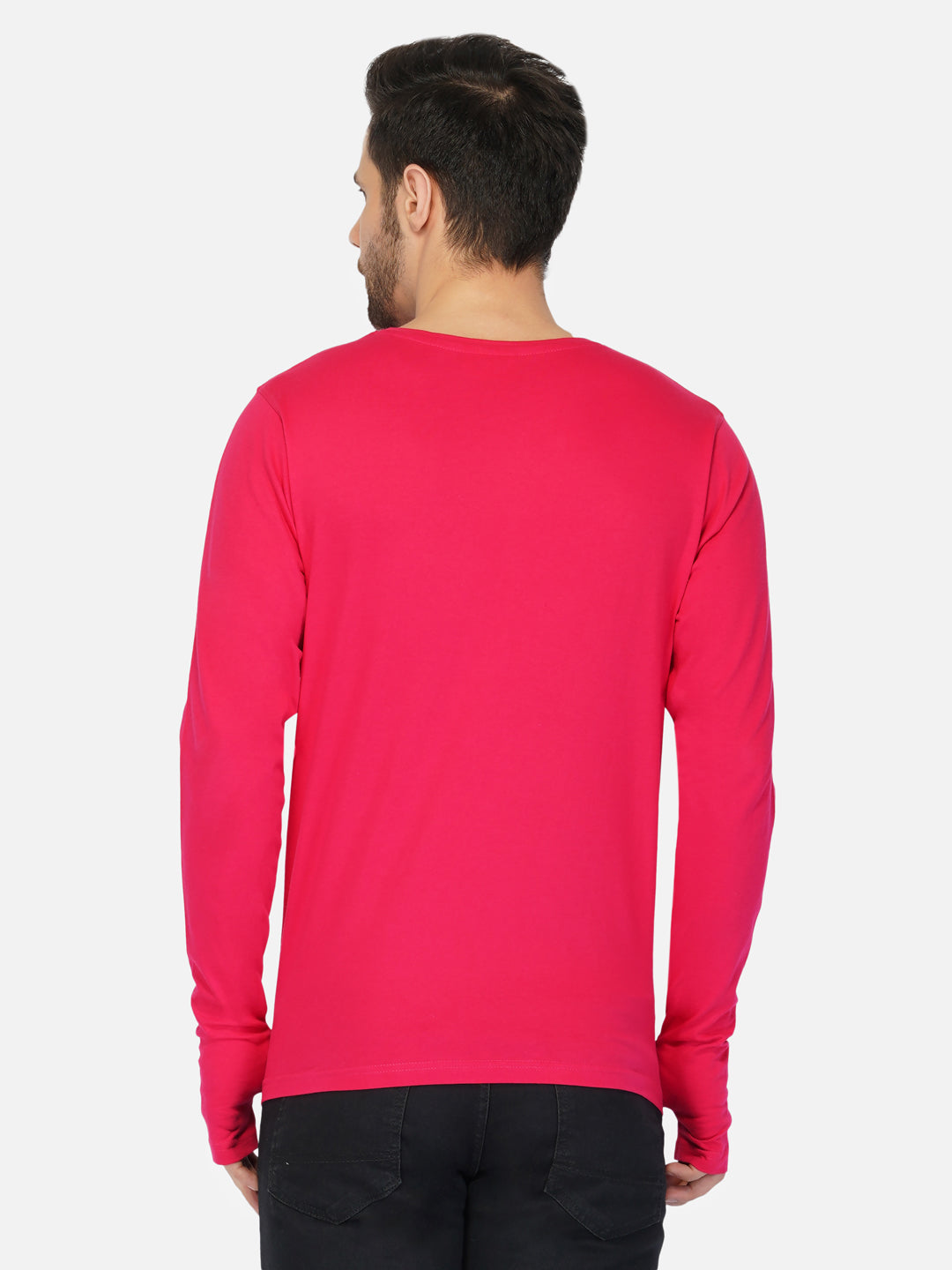 Ap'pulse Men's Round Neck Long Sleeve Thumbopen Tshirt