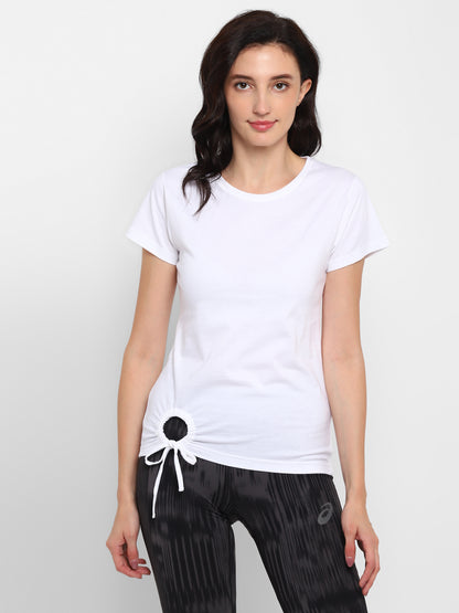 Appulse Women's Round Neck T-Shirt with Bottom Knot | Women | Premium Cotton | Activewear | Athleisure